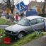 Galeria foto: BMW staranowao bariery drogowe w Gostyniu